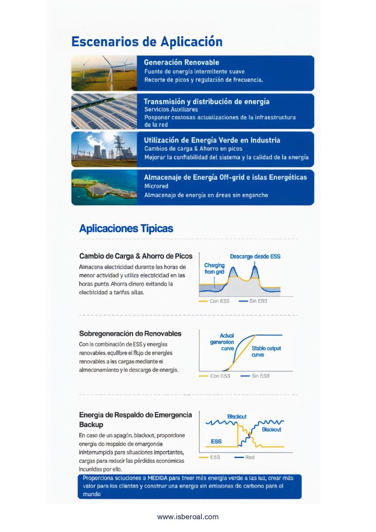 Baterías solares o eólicas a gran escala para industria
