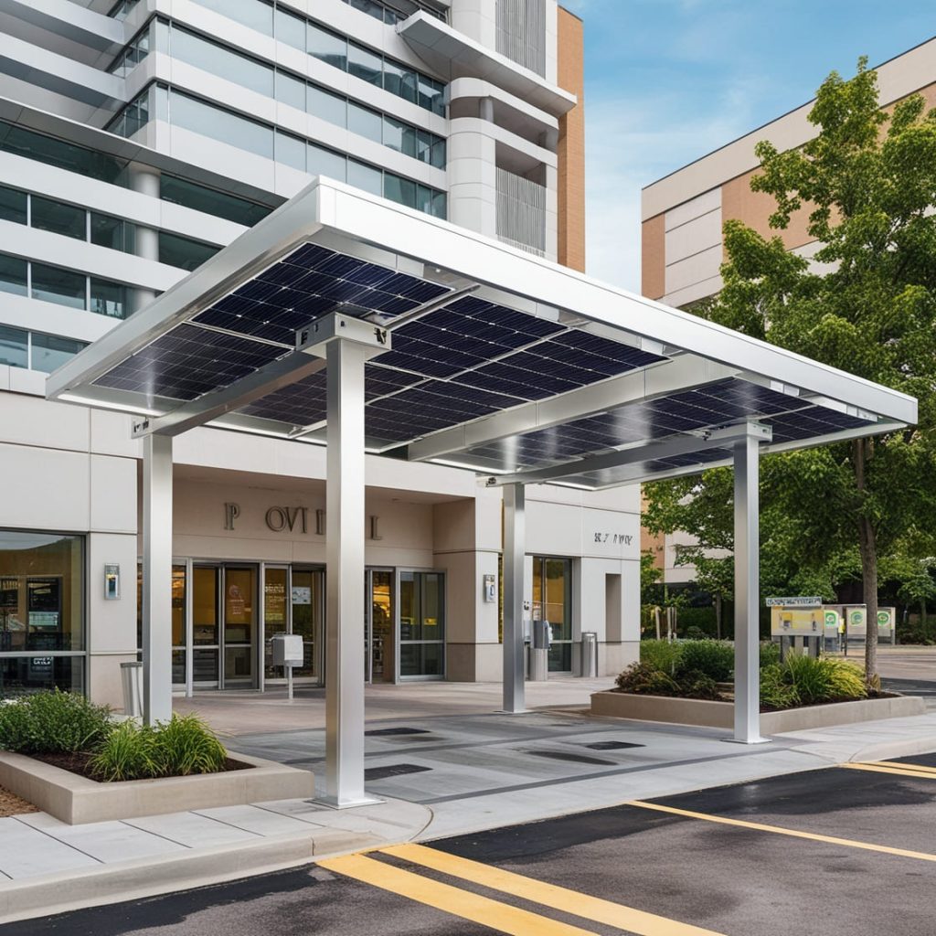 Marquesinas fotovoltaicas para entradas principales