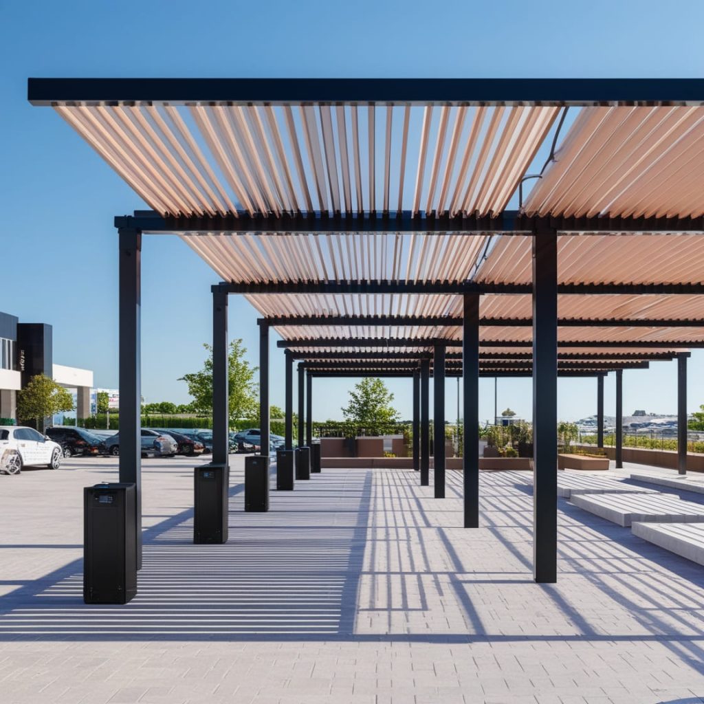 Pérgolas bioclimáticas con tecnología fotovoltaica híbrida