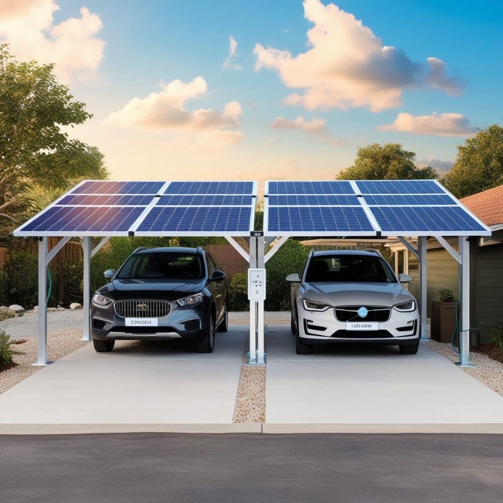 marquesina solar para 2 coches