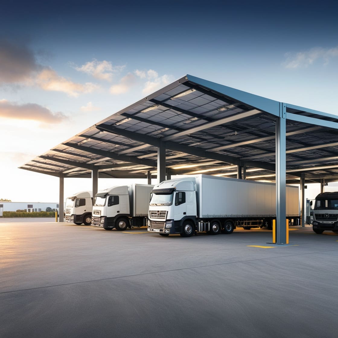 marquesinas grandes con paneles solares