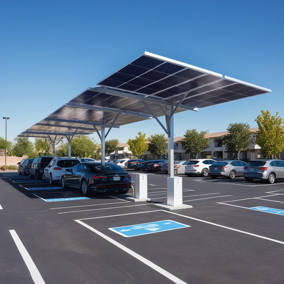 marquesinas para coches con baterias solares