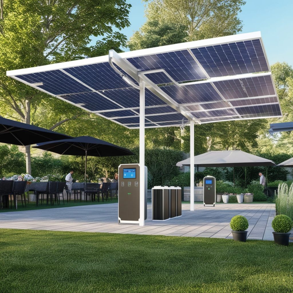 pérgola solar híbrida