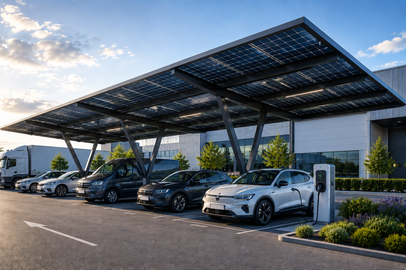 Marquesinas solares para parkings y grandes superficies