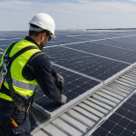Instalación de paneles solares en nave